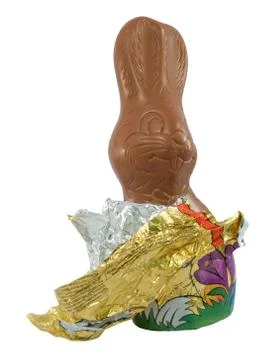 Chocolate Easter Bunny. Traditional Easter sweet. Stock Photos