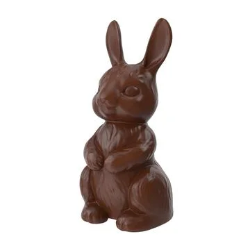 Chocolate easter bunny on white. 3d illustration Stock Illustration