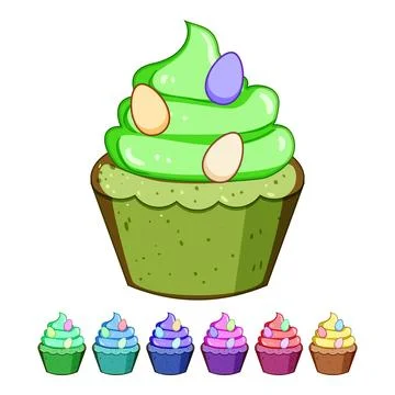Chocolate easter cupcake cartoon vector graphic Stock Illustration