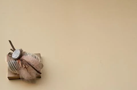 Chocolate Easter Egg on  creammy  Background with Copy Space Stock Photos