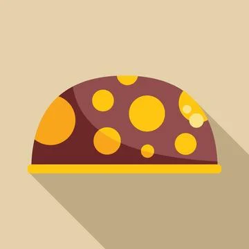 Chocolate easter egg decorated with yellow polka dots on beige background Stock Illustration