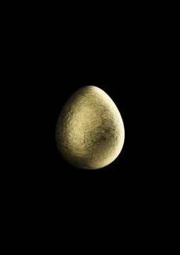 Chocolate easter egg with gold foil on black background. Stock Photos