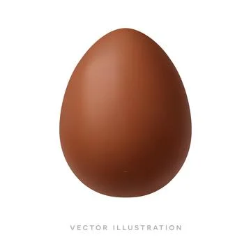 Chocolate Easter egg isolated on white background. 3D realistic icon holiday Stock Illustration