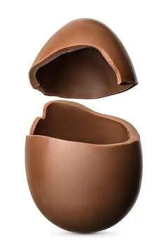 Chocolate Easter egg isolated on white. Stock Photos