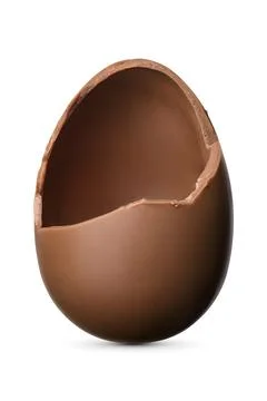 Chocolate Easter egg isolated on white. Stock Photos