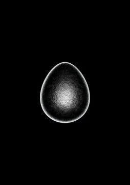 Chocolate easter egg with silver Aluminium foil on black background. Stock Photos