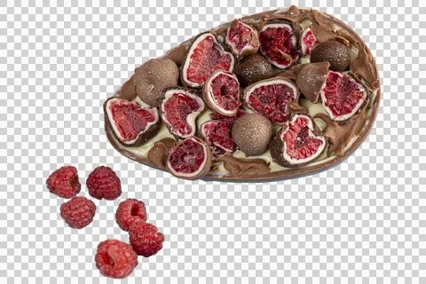 Chocolate Easter egg. Stuffed with white Brazilian truffle and raspberry ja.. Stock Photos