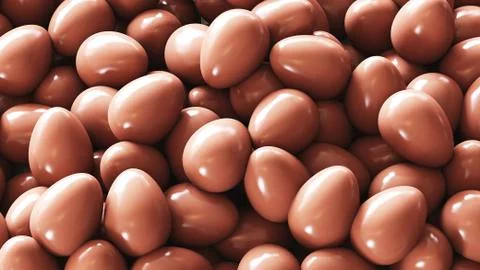 Chocolate easter eggs and gifts, 3d rendering Stock Illustration
