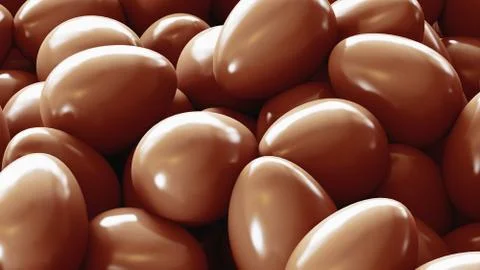 Chocolate easter eggs and gifts, 3d rendering Stock Illustration