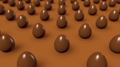 Chocolate Easter eggs animation, seamless looping, 4K 30 FPS Stock Footage 151298082