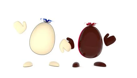 Chocolate Easter eggs with a bow Stock Illustration