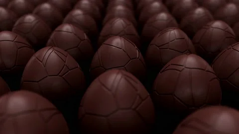 Chocolate Easter eggs - Camera spinning Stock Footage 218236697