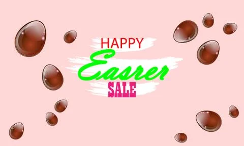 Chocolate easter eggs design banner Stock Illustration