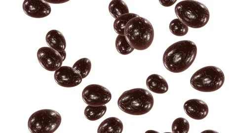 Chocolate Easter eggs falling from the top looping 3D animation with alpha Stock Footage 168472211