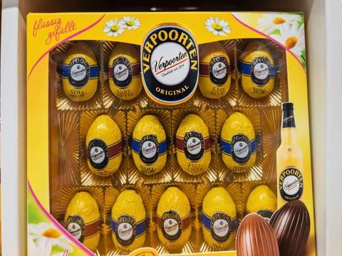 Chocolate Easter Eggs Gift Box by Verpoorten Stock Photos