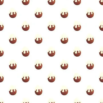 Chocolate easter eggs with icing creating seamless pattern Stock Illustration
