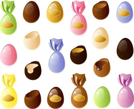 Chocolate easter eggs Stock Illustration