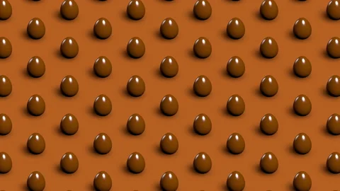 Chocolate Easter eggs isometric pattern, seamless looping, 4K 30 FPS Stock Footage 151211858