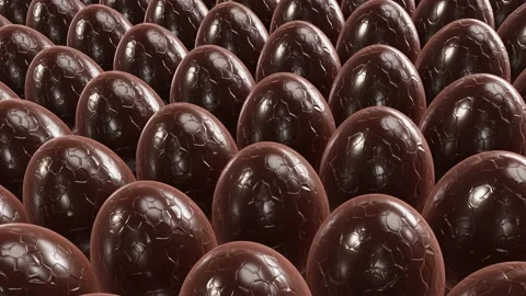 Chocolate Easter eggs looping 3D animation Stock Footage 168482991