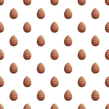 Chocolate easter eggs pattern creating holiday decoration 스톡 일러스트