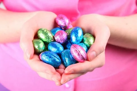 Chocolate easter eggs Stock Photos