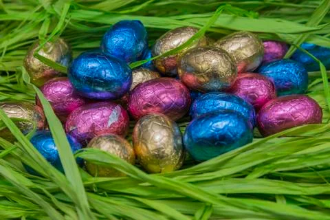 Chocolate easter eggs Stock Photos