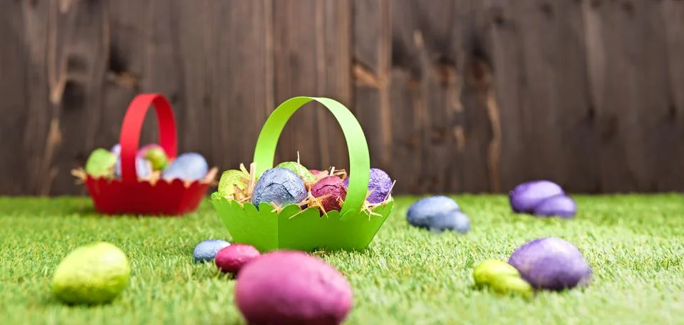 Chocolate easter eggs Stock-Fotos