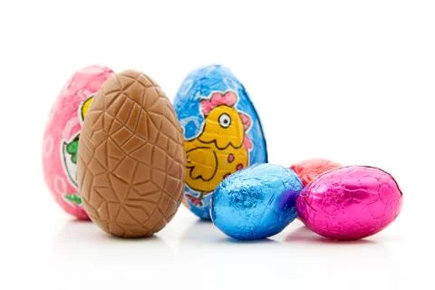 Chocolate easter eggs Stock Photos