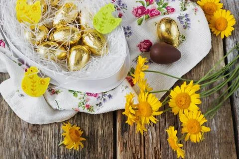 Chocolate easter eggs Stock Photos