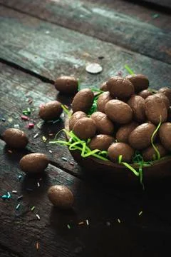 Chocolate Easter eggs Stock Photos