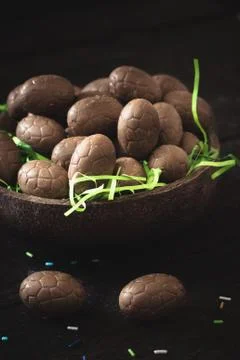 Chocolate easter eggs Stock Photos