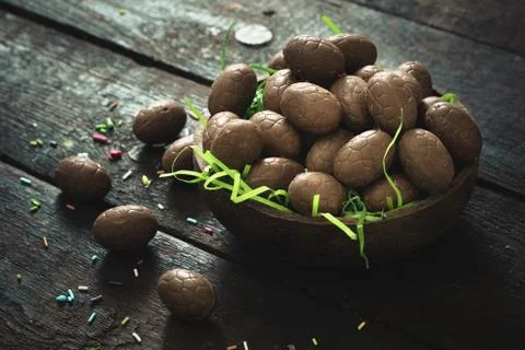 Chocolate easter eggs Stock Photos