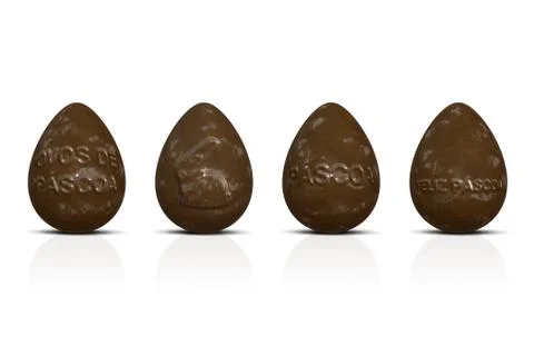 Chocolate Easter eggs with texts Stock Photos