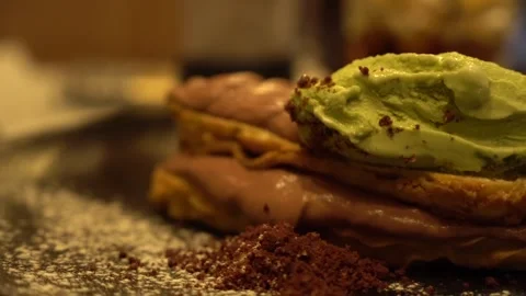 Chocolate Eclair Bliss Unveiled Stock Footage 264908805