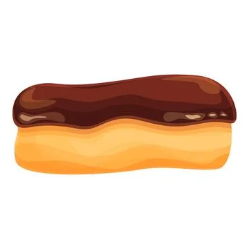 Chocolate eclair icon cartoon . Dessert food イラスト素材