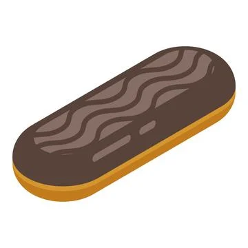 Chocolate eclair icon, isometric style Illustrazione stock