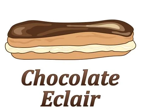 Chocolate eclair Stock Illustration