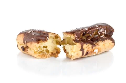 Chocolate eclair isolated Stock Photos