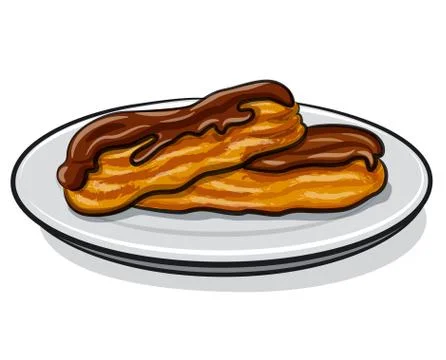 Chocolate eclairs Stock Illustration