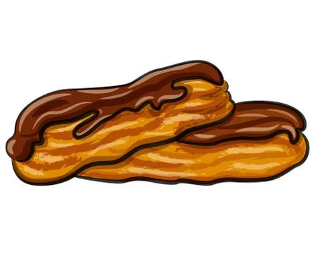 Chocolate eclairs Stock Illustration
