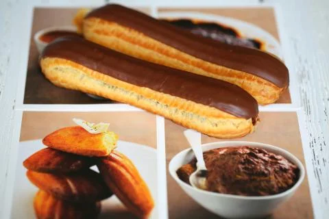 Chocolate eclairs Stock Photos