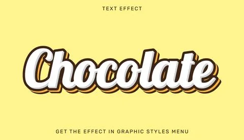 Chocolate editable text effect in 3d style Stock Illustration