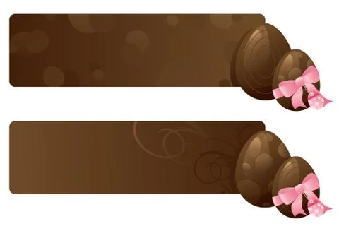 Chocolate egg banners Stock Illustration