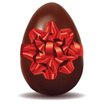 Chocolate Egg with Bow Stock Illustration