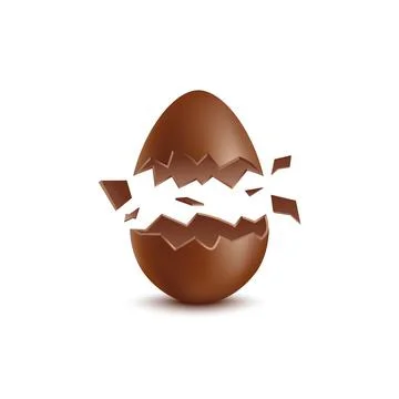 Chocolate egg bursting into pieces - Easter candy explosion Stock Illustration