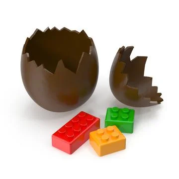 Chocolate Egg with Colorful Bricks Stockillustratie