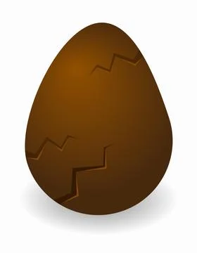 Chocolate egg, cracked Stock Illustration