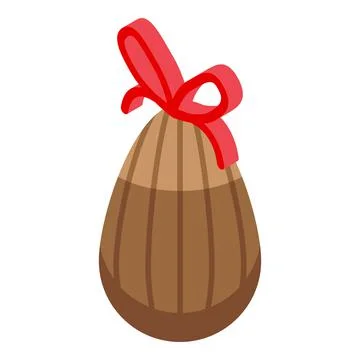 Chocolate egg gift icon isometric vector. Easter gift Stock Illustration
