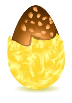 Chocolate egg in a gold wrapper Stock Illustration