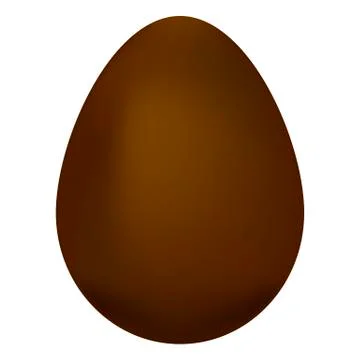 Chocolate Egg Isolated on White Background Stock Illustration
